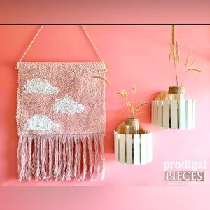 Oversized Macrame Woven wood cloud Tapestry for nursery